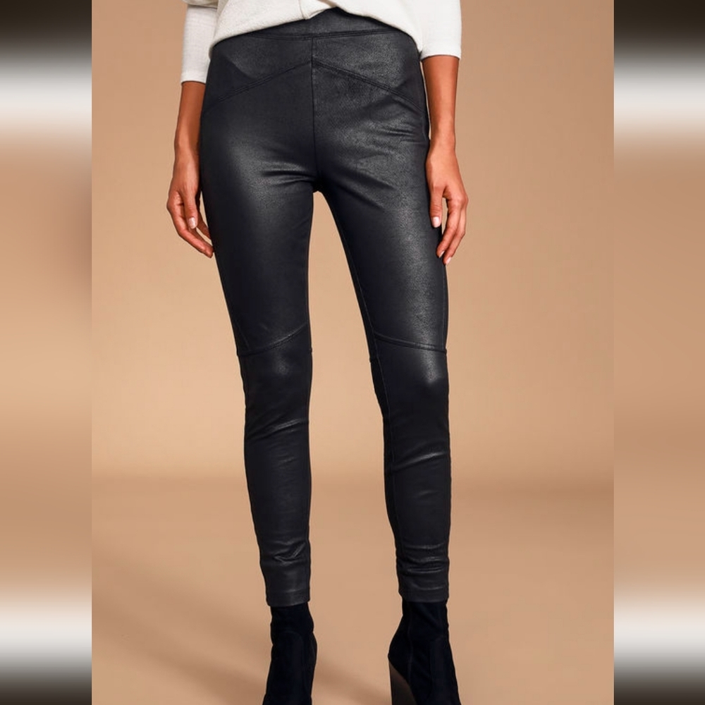 Free People Midnight Black Vegan Suede Leggings